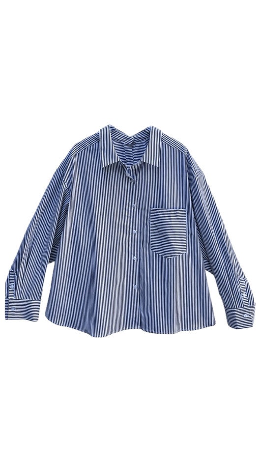 MIRANDA FRONT / BACK BUTTON DOWN SHIRT, Blue / Azure Blue, hi-res image number 0