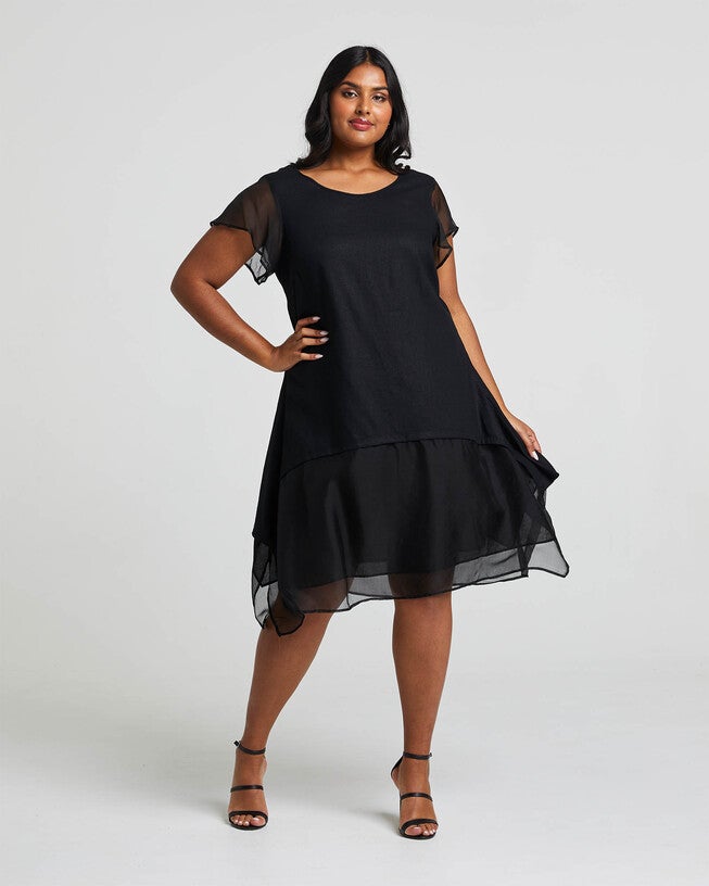 Mimosa Dress, Black / Black, alternate image number null