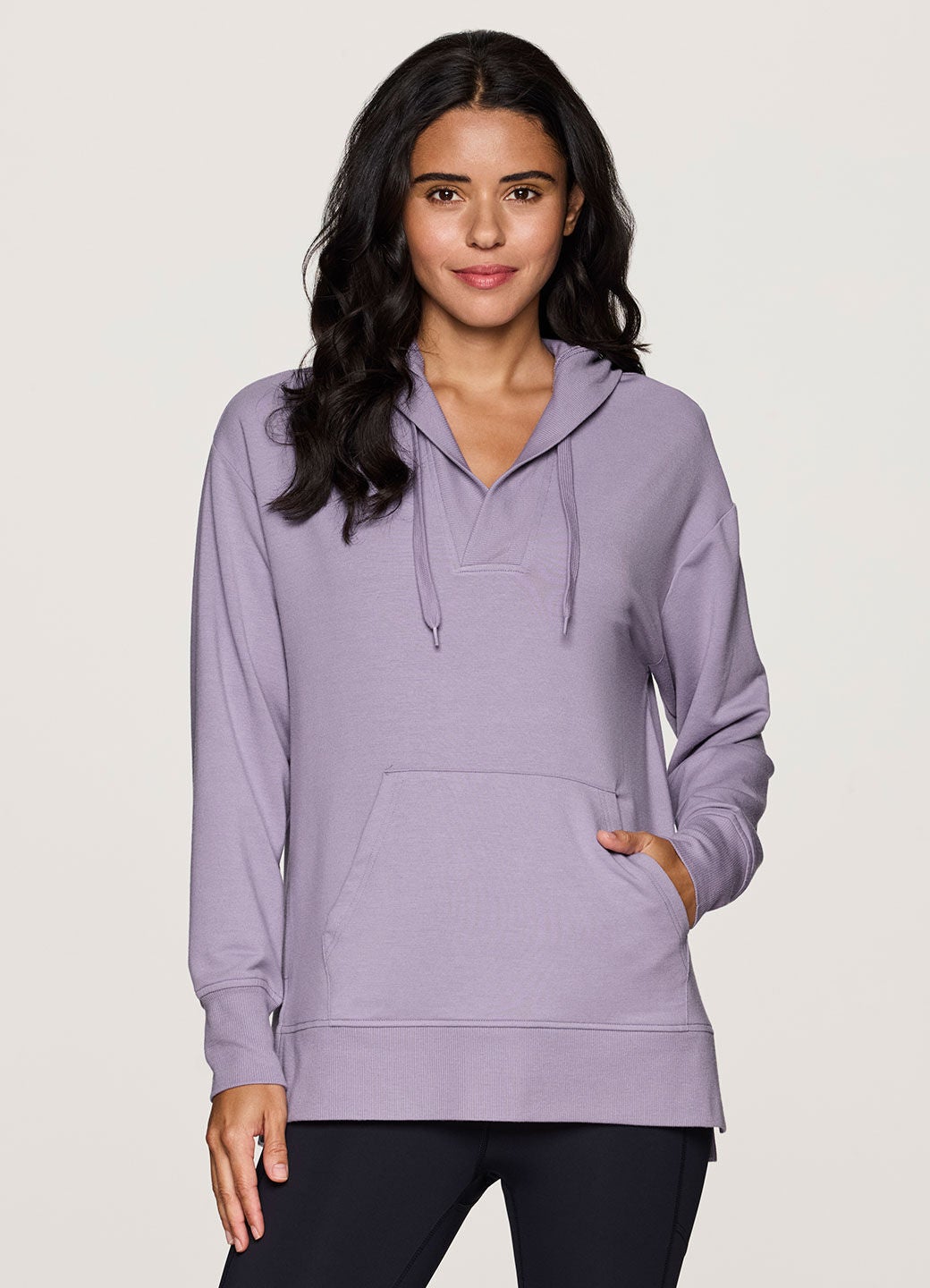 Plus Long Weekend Hoodie Tunic, Light Purple / Periwinkle, hi-res image number 0