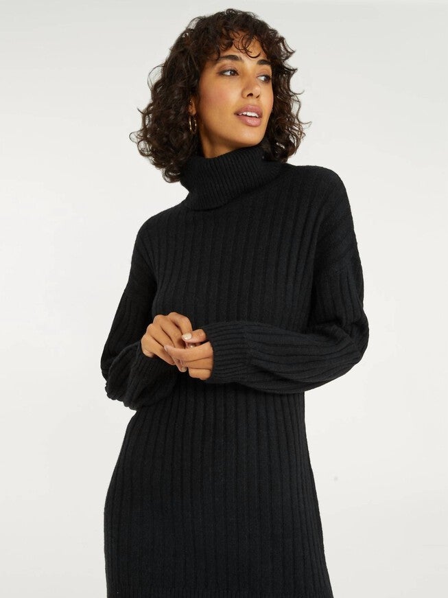 COZY NITES SWEATER DRESS IN BLACK NITE, Black Nite / Black, alternate image number null