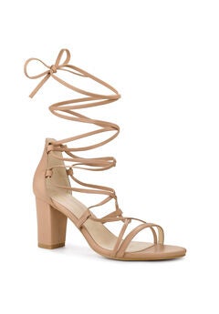 Strappy Strap Lace Up Chunky Heel Sandals