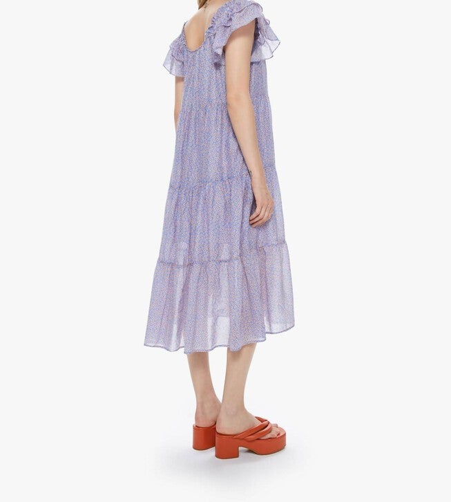LARKEN DRESS IN BLU FLORA, Blu Flora / Purple, alternate image number 2