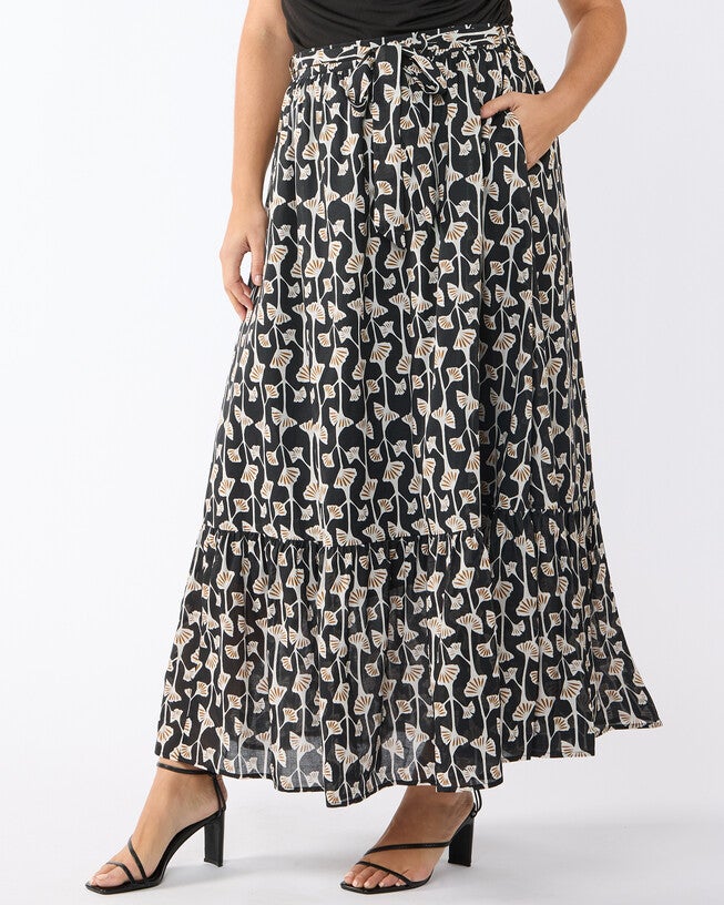 Sea Lily Skirt, Print / Black, alternate image number 2