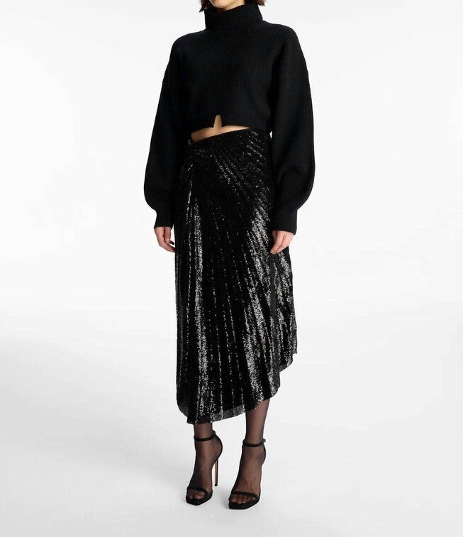 TORI SKIRT IN BLACK, Black / Black, alternate image number null