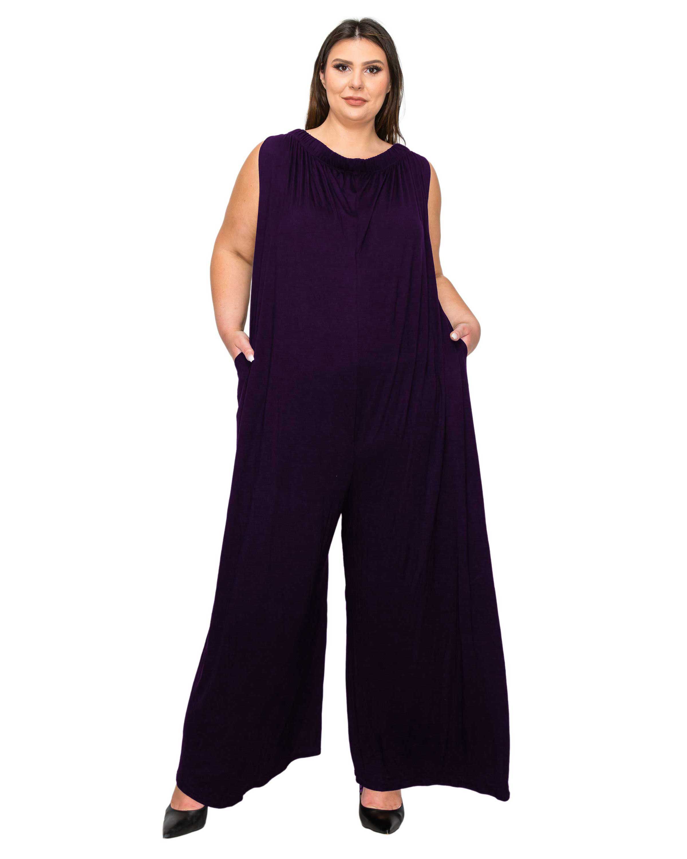 Olson Wide Leg Pocket Jumpsuit, Dark Eggplant / Purple, hi-res image number 0