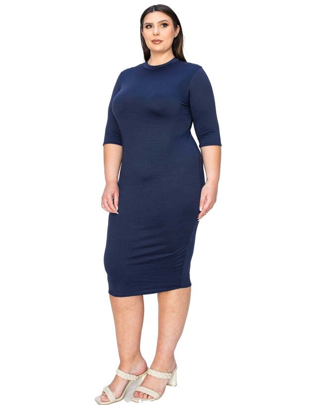 MONA MIDI DRESS, Navy / Navy, alternate image number 1