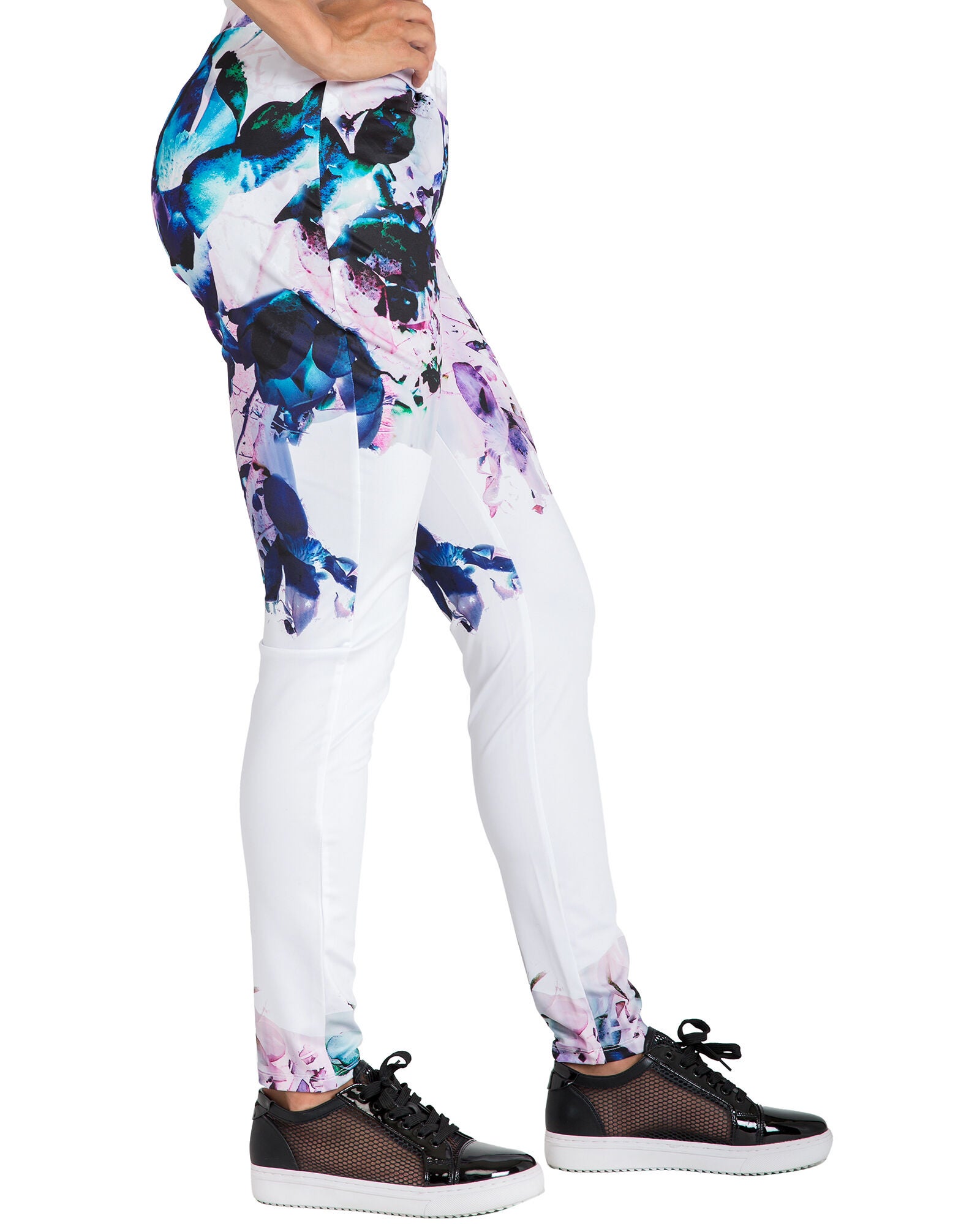 Lena Floral Print Activewear Tracksuit Leggings, Multicoloured / White, alternate image number 1