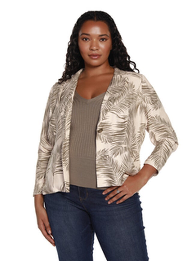Eliza Palm Print Blazer, , alternate image number null