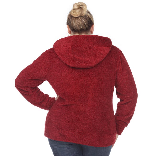 Hooded Sherpa Jacket, Red / Red, alternate image number 3