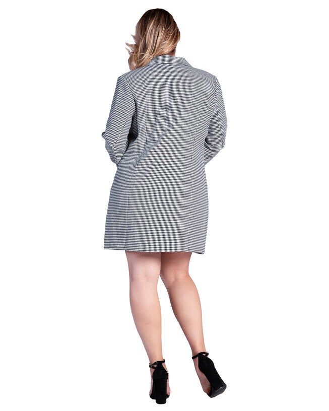 ILA Houndstooth Double-Breasted Mini Blazer Dress, BLACKWHITE / Black, alternate image number 2