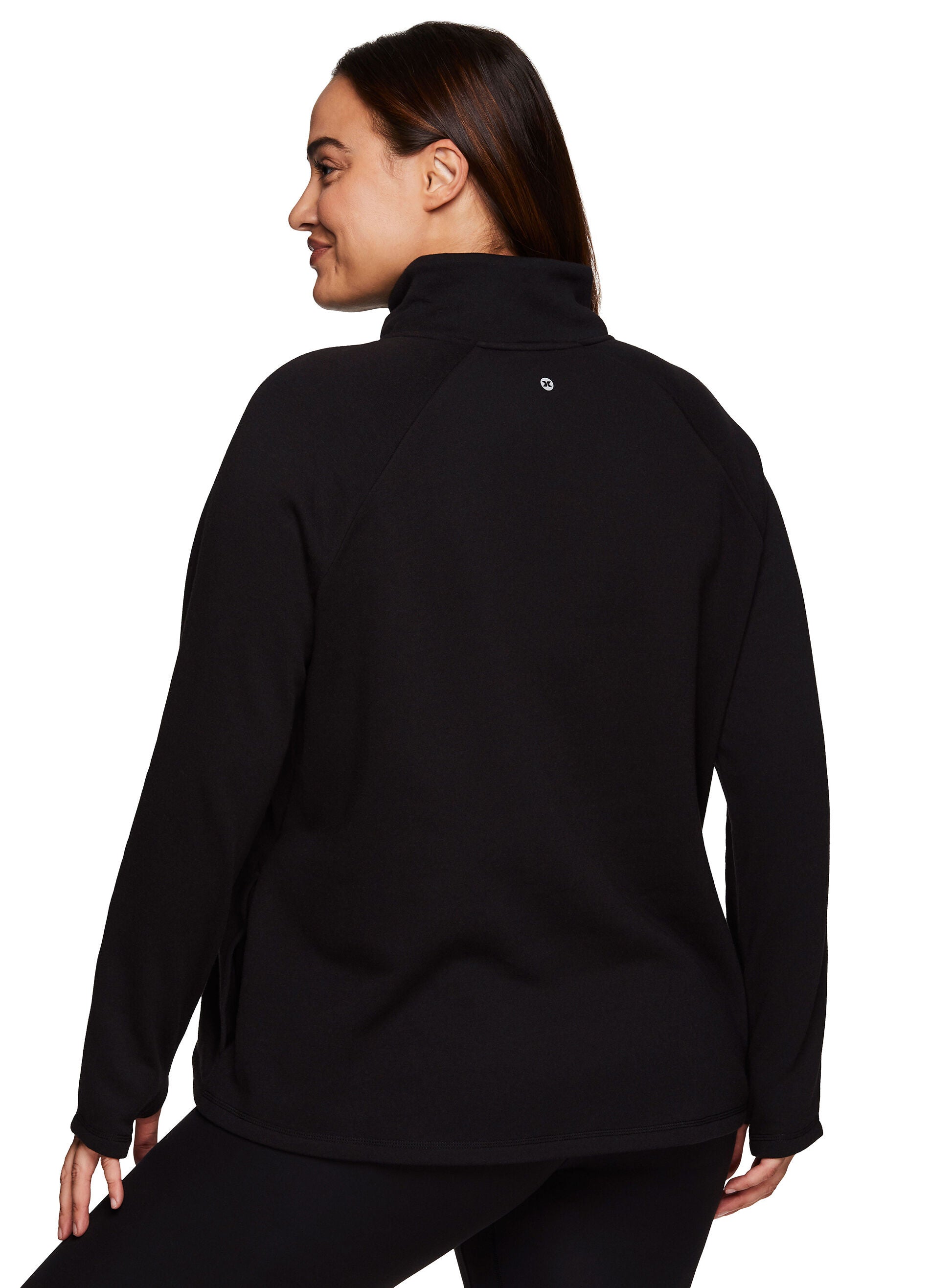 Prime Ready To Roll Fleece Zip Mock Neck Pullover, Black / Black, alternate image number 1