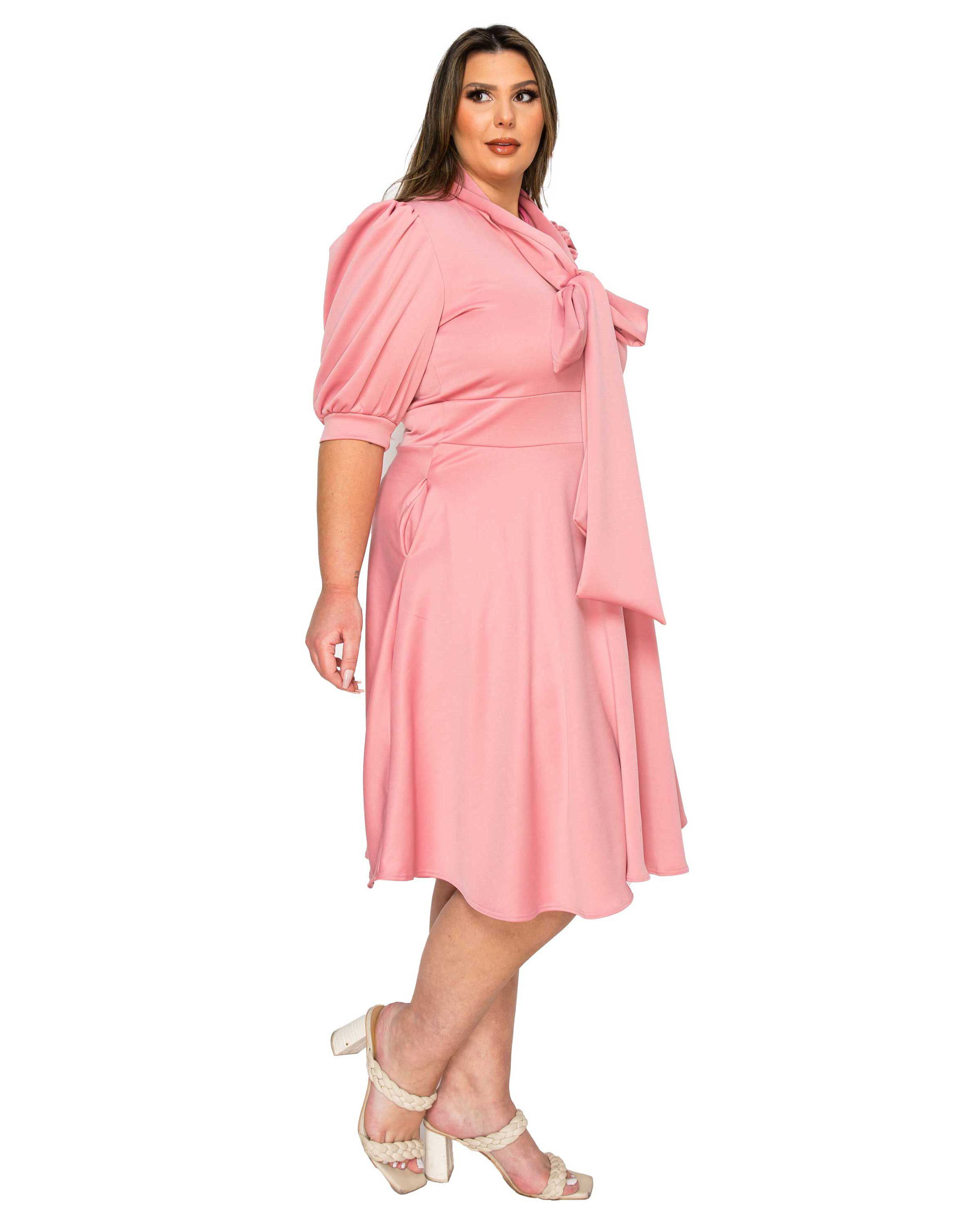 Carina Donna Flare Dress w/ Pockets, Mauve Light / Peach, alternate image number 1