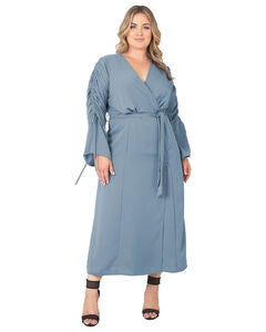 Standards & Practices Long Sleeve Maxi Wrap Dress