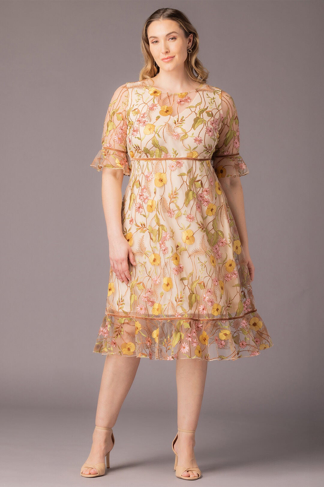 Wildflower Embroidered Dress, Sunkissed Garden / Ivory, alternate image number 5