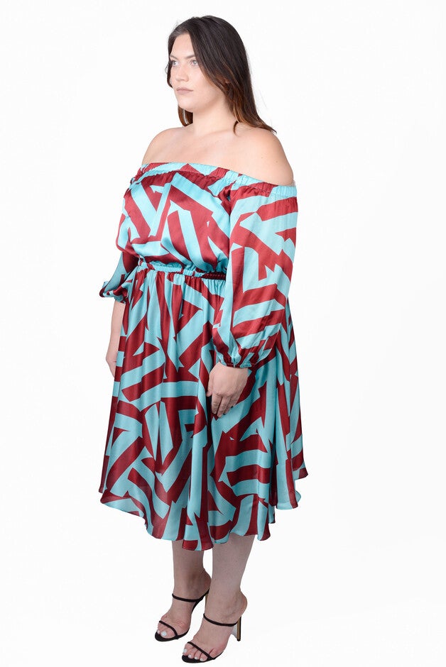 Edwina Midi Off Shoulder Dress, , alternate image number null