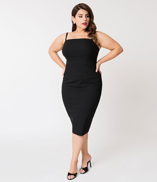 Barbie™ x Unique Vintage Black Magic Sheath Dress & Cape Set, Black / Black, alternate image number 2