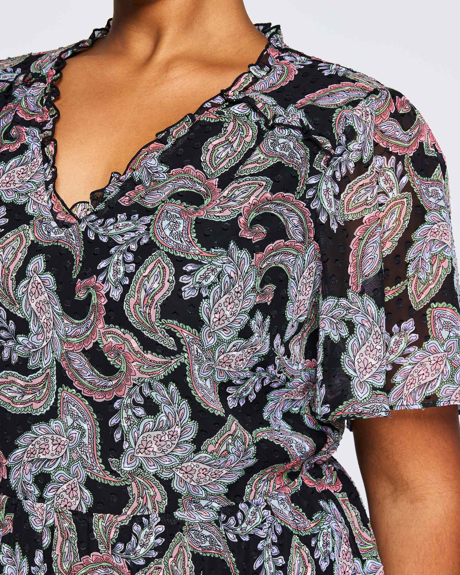 Maya Purple Paisley Midi Dress, , alternate image number 7