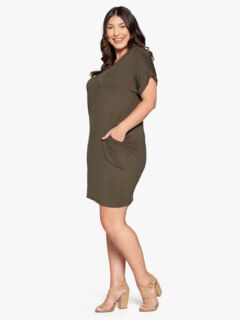 MIA EVERYDAY T-SHIRT DRESS, Olive / Olive Green, alternate image number 1