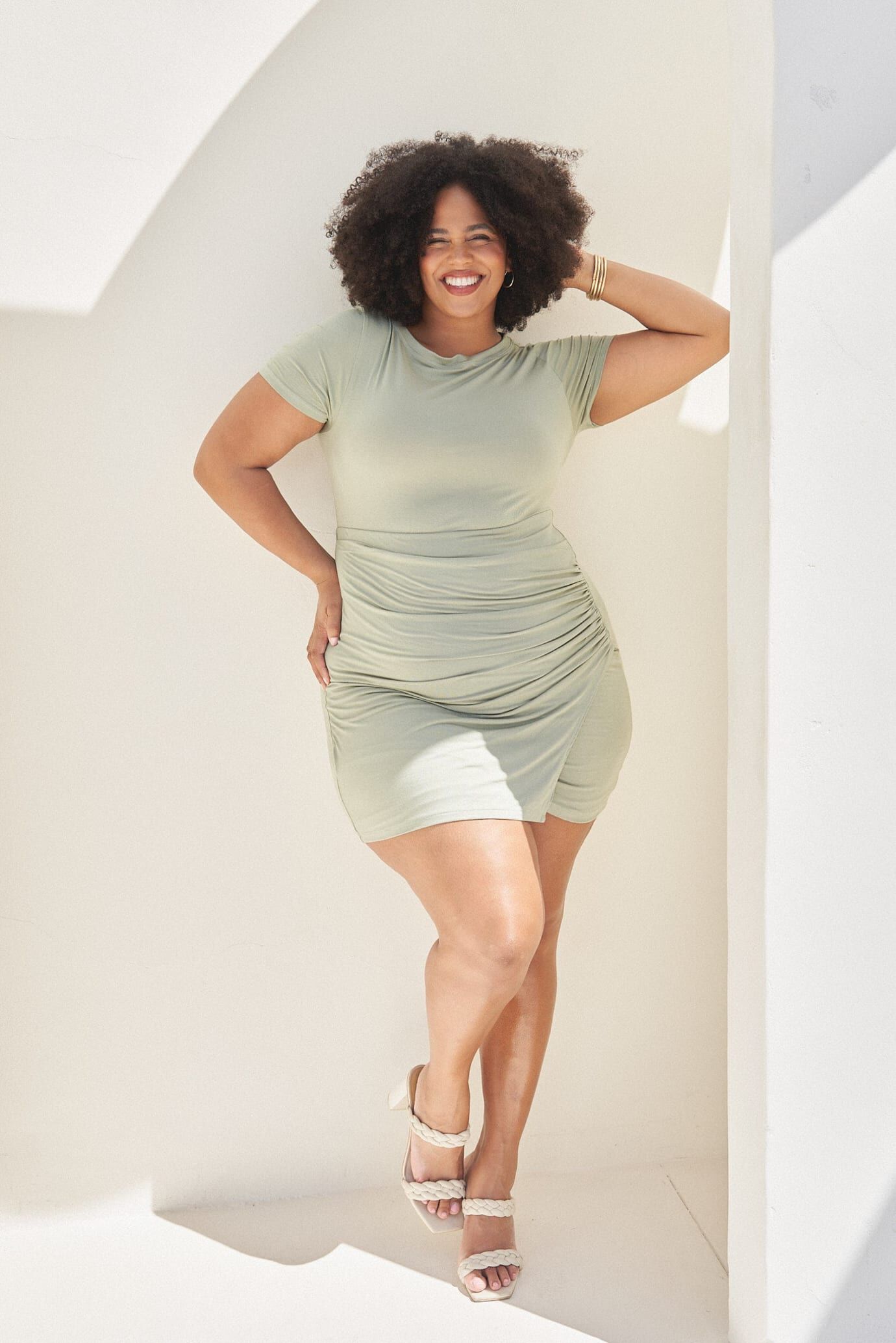 Kara Wrap Dress, Sage / Sage Green, hi-res image number 0