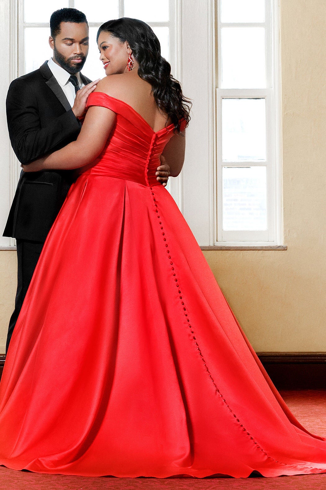 Veronica Wedding Dress, Red / Red, alternate image number 2