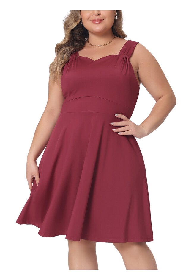Sleeveless Sweetheart Neck A-Line Cocktail Short Dress, Wine Red / Burgundy, alternate image number 2