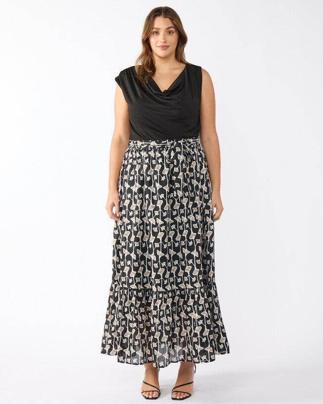Sea Lily Skirt, Print / Black, hi-res image number 0