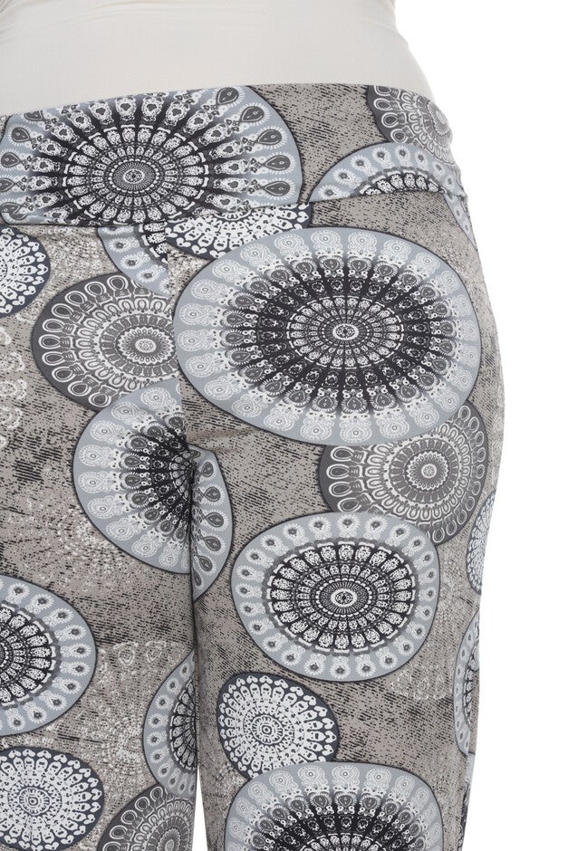 Circle Print Palazzo Pants, Grey Geo / Cool Gray, alternate image number null