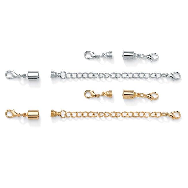 Magnetic Clasp and Chain Extender Two-Pair Set in Yellow Goldtone and Silvertone, Yellow / Yellow, hi-res image number null