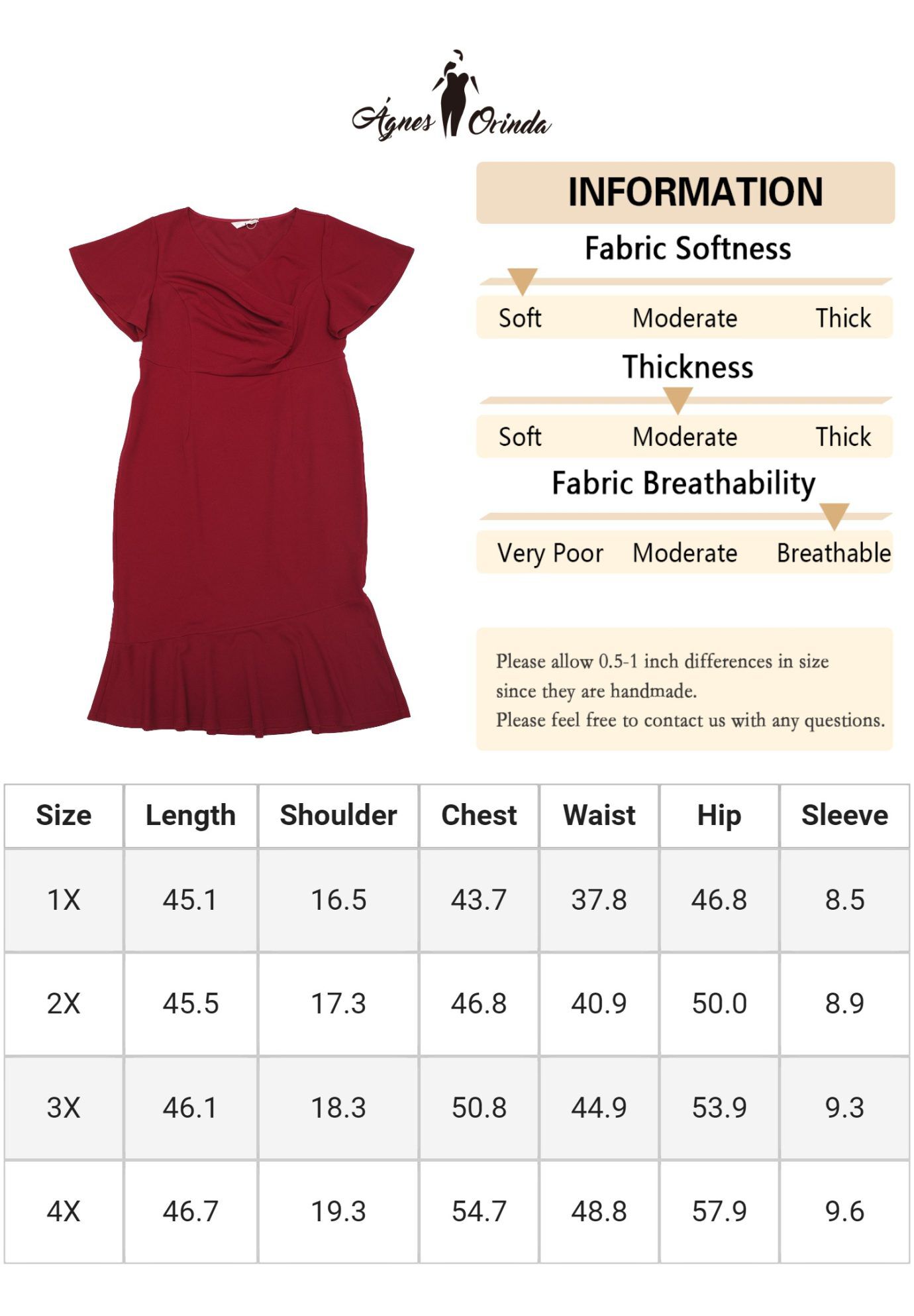 V Neck Ruffled Short Sleeve Cocktail Wrap Dress, Burgundy / Burgundy, alternate image number 4