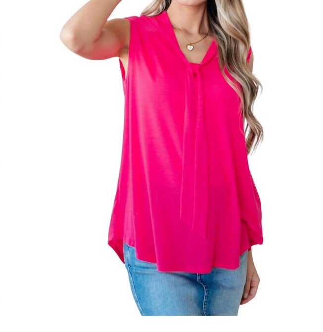 UPTOWN GIRL TIE BLOUSE, Hot Pink / Pink, hi-res image number 0