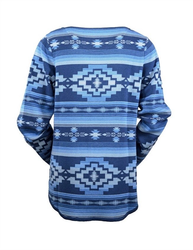 WOMEN’S CONNIE SWEATER IN BLUE, Blue / Light Blue, alternate image number null