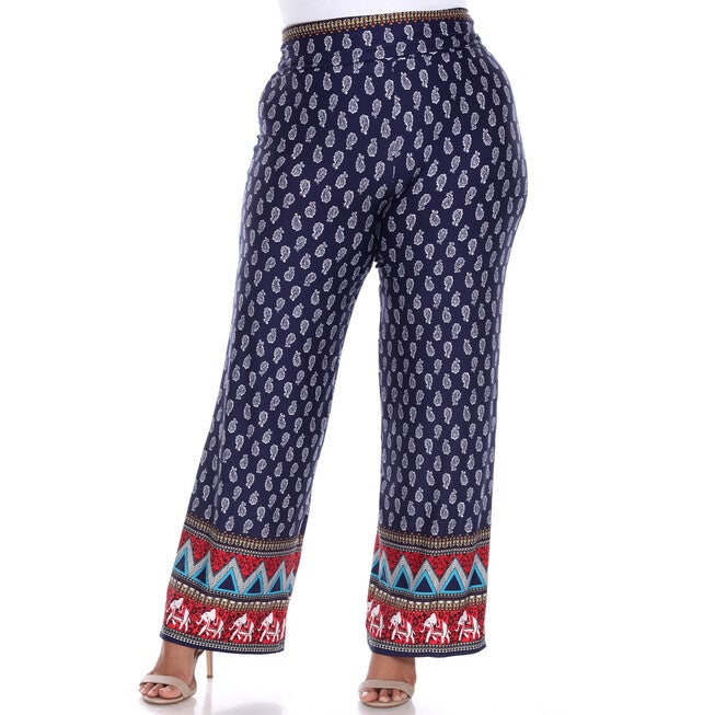 Indian Paisley Print Palazzo Pants, , alternate image number null
