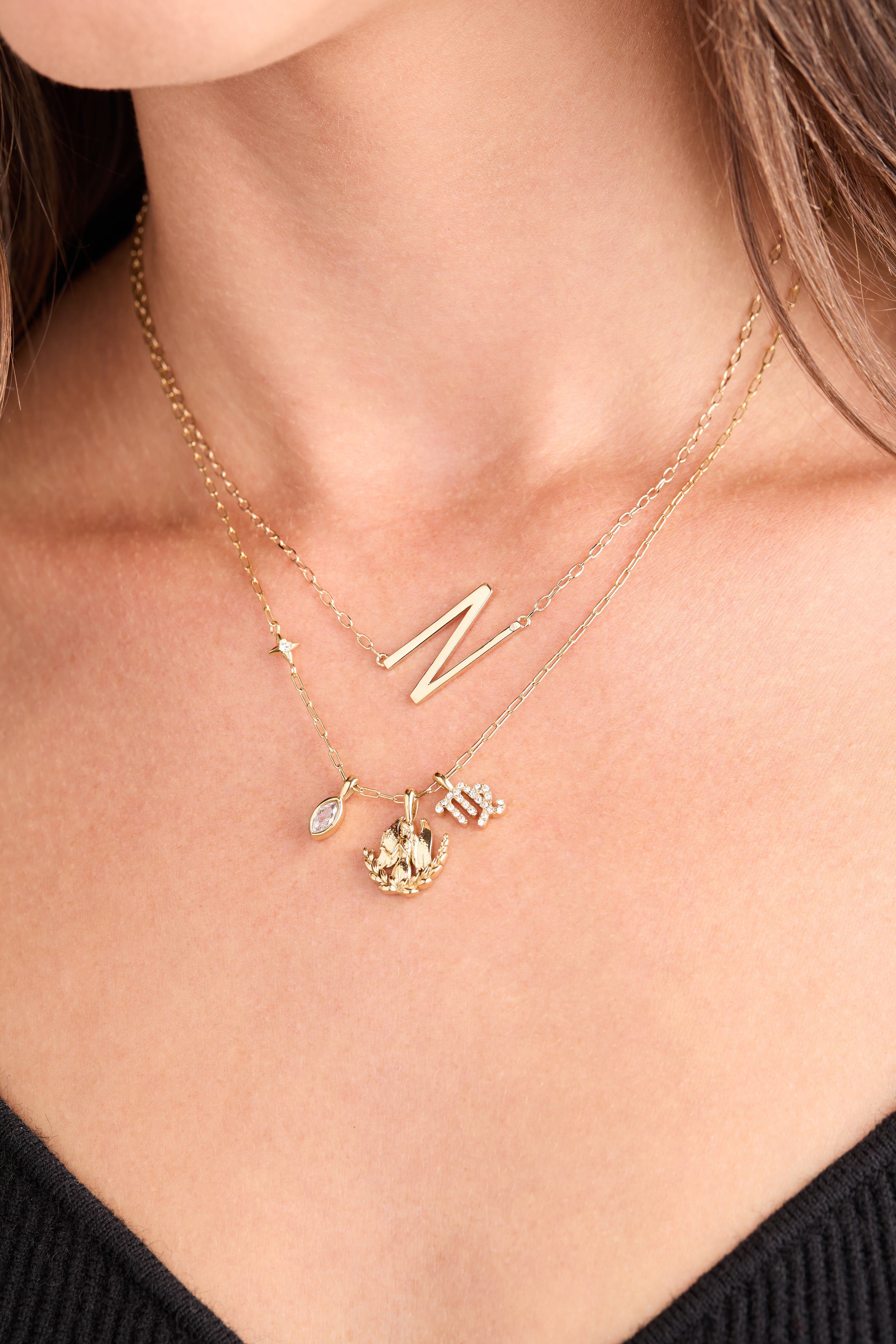 Zodiac Charm Cluster, Virgo / Gold, alternate image number 1