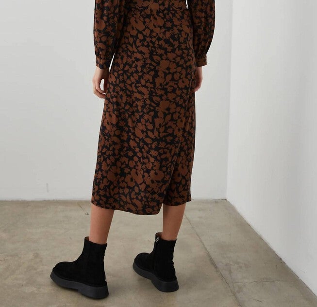 FABIAN DRESS IN GARDEN SILHOUETTE, Garden Silhouette / Brown, alternate image number 2