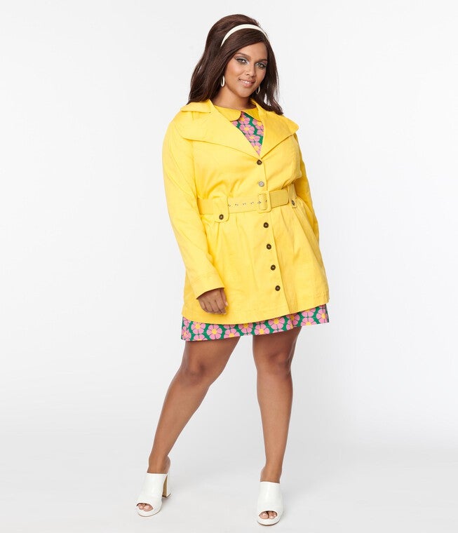 Smak Parlour Yellow Belted Trench Coat, , alternate image number 8