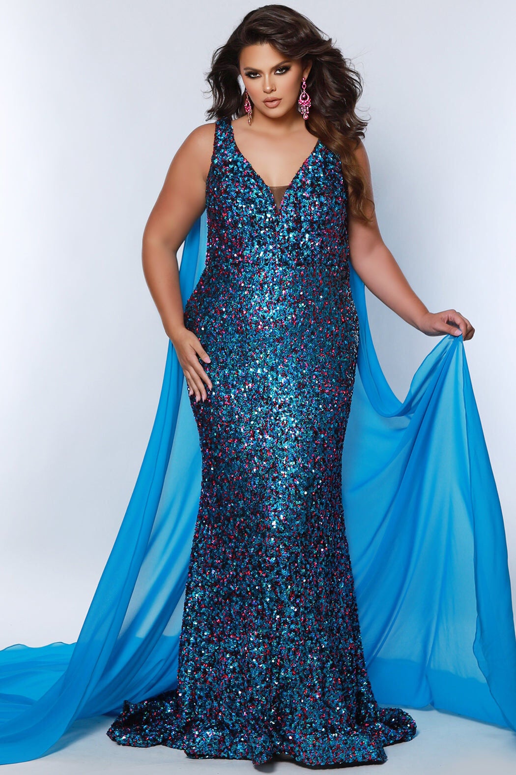 ROADSTER MERMAID EVENING GOWN, Sky / Aqua, hi-res image number 0