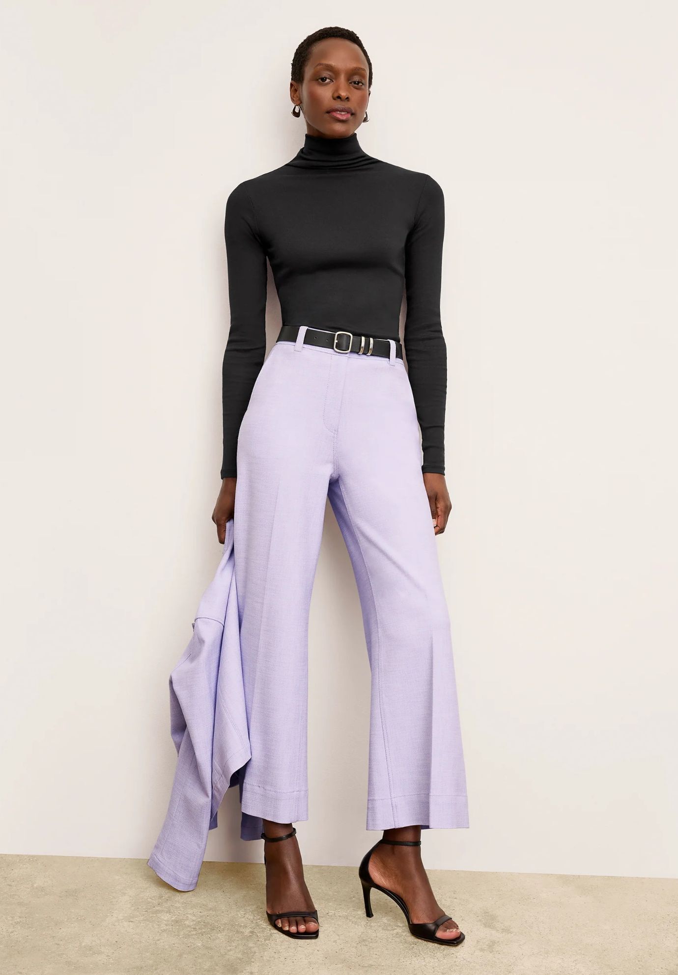 Axam Layering Turtleneck - Ribbed Pima Cotton, Black / Black, alternate image number 4