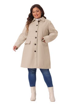 PETER PAN COLLAR SINGLE BREASTED WINTER LONG COAT