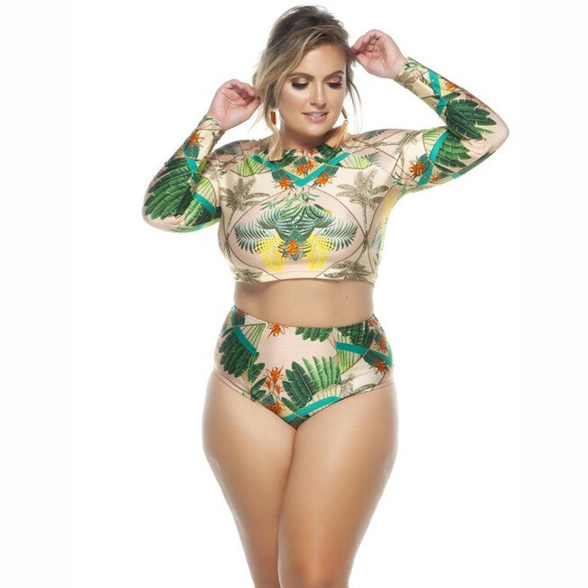 Long Sleeve Crop Top, Oasis / Tan, hi-res image number 0