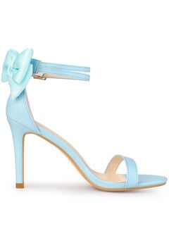 Bow Back Open Toe Stiletto Heel Sandals
