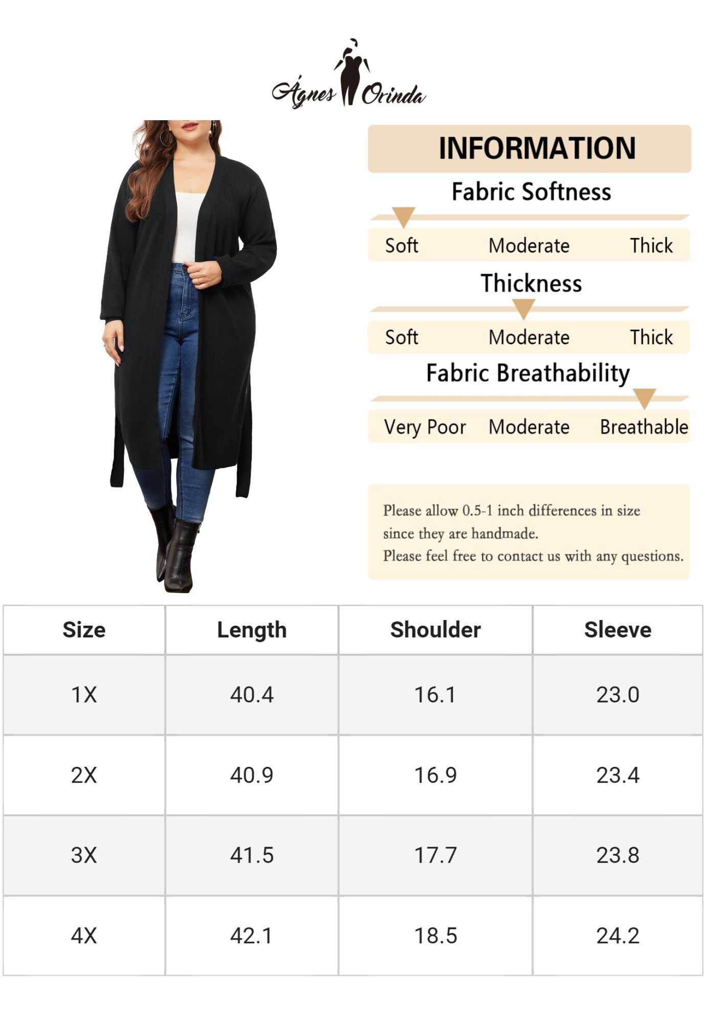 KNIT SWEATER BELTED OVERWEAR LONG CARDIGAN, Black / Black, alternate image number 1