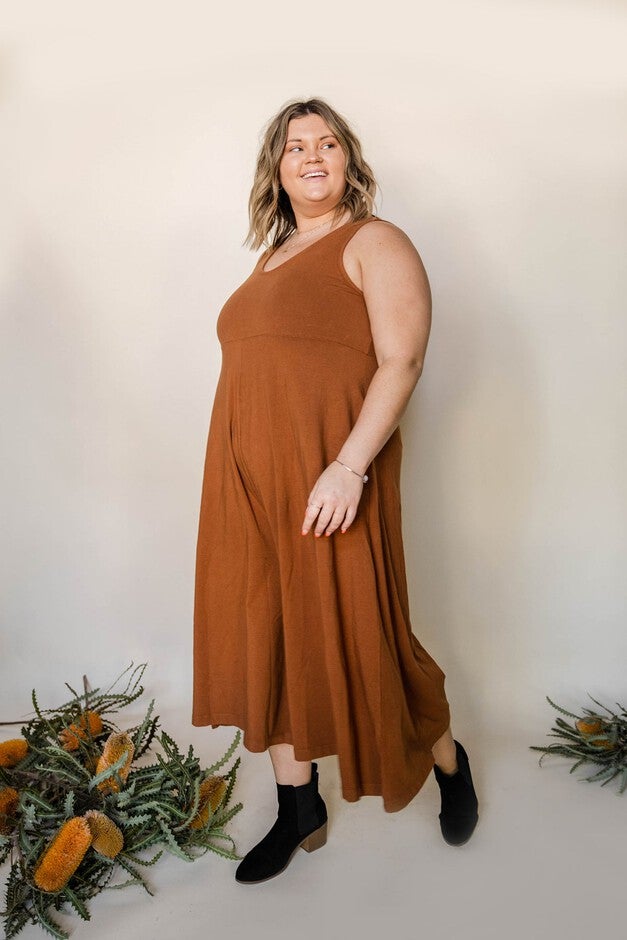 Lakeside Wide Leg Jumpsuit, Saddle Brown / Brown, alternate image number null