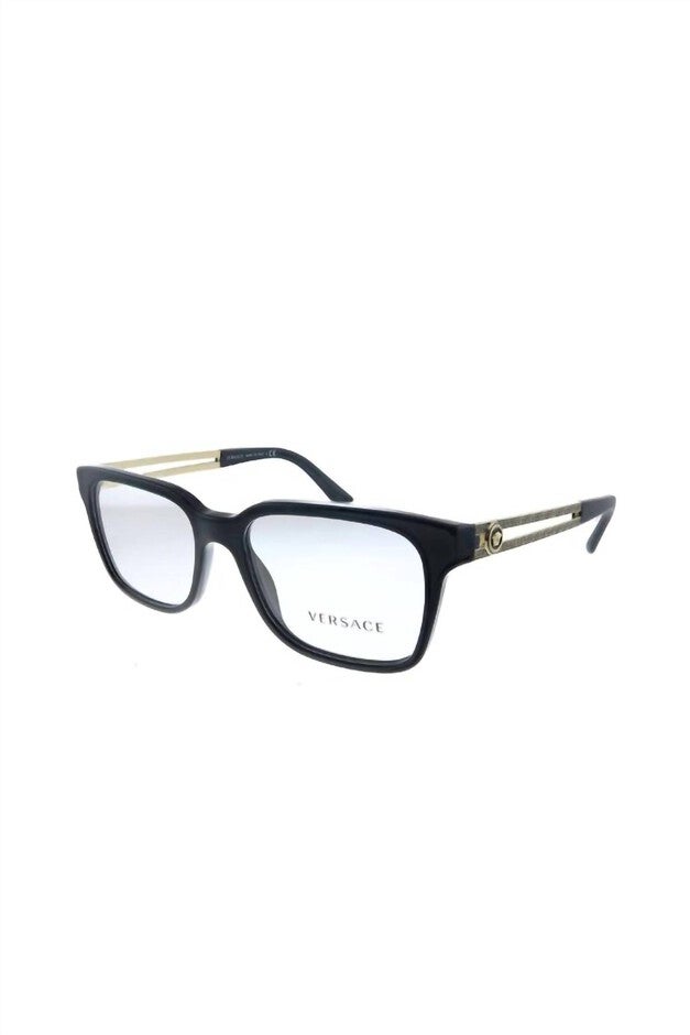 SQUARE PLASTIC EYEGLASSES IN BLACK, Black / Black, hi-res image number 0