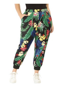 TROPICAL FLORAL HAREM JOGGER PANTS