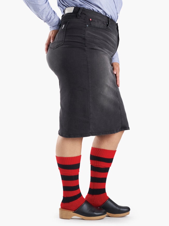 Denim Skirt, ADRIANNA / Black, alternate image number 1