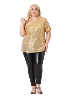 Plus Size Gold Metallic Top