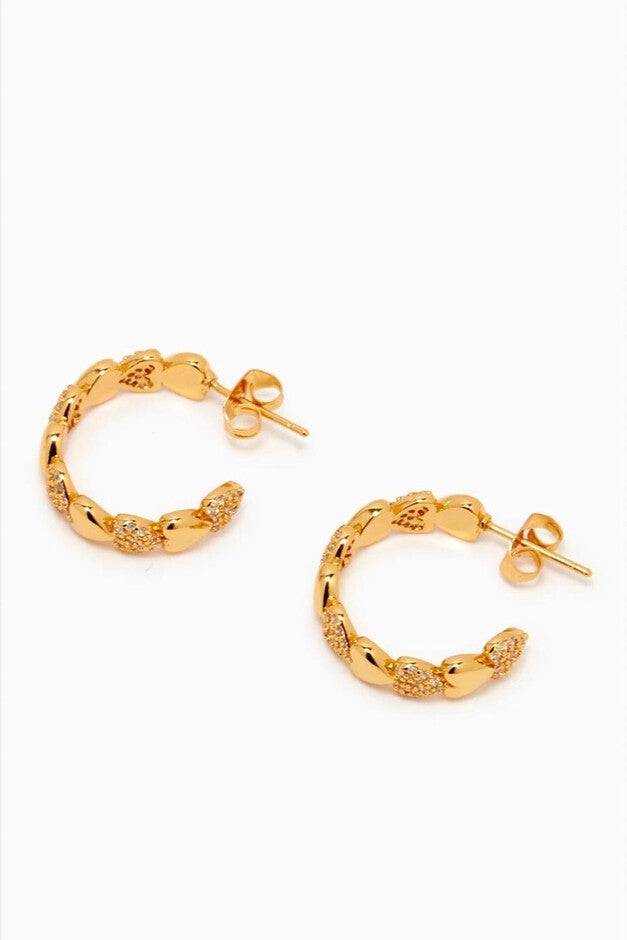 HABIBI HEART HOOP EARRINGS IN GOLD, , alternate image number null