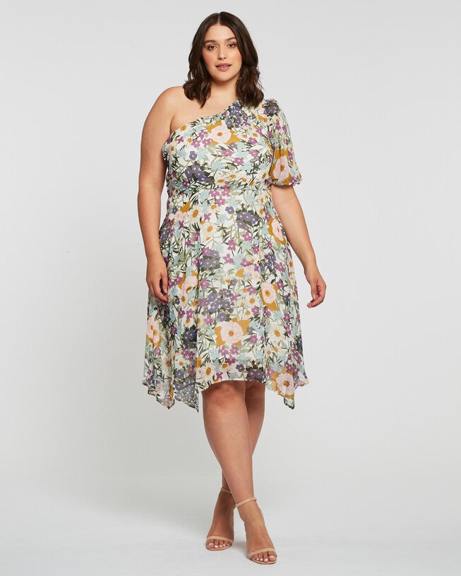 Wildbloom Midi Dress, Print / Cream, hi-res image number null