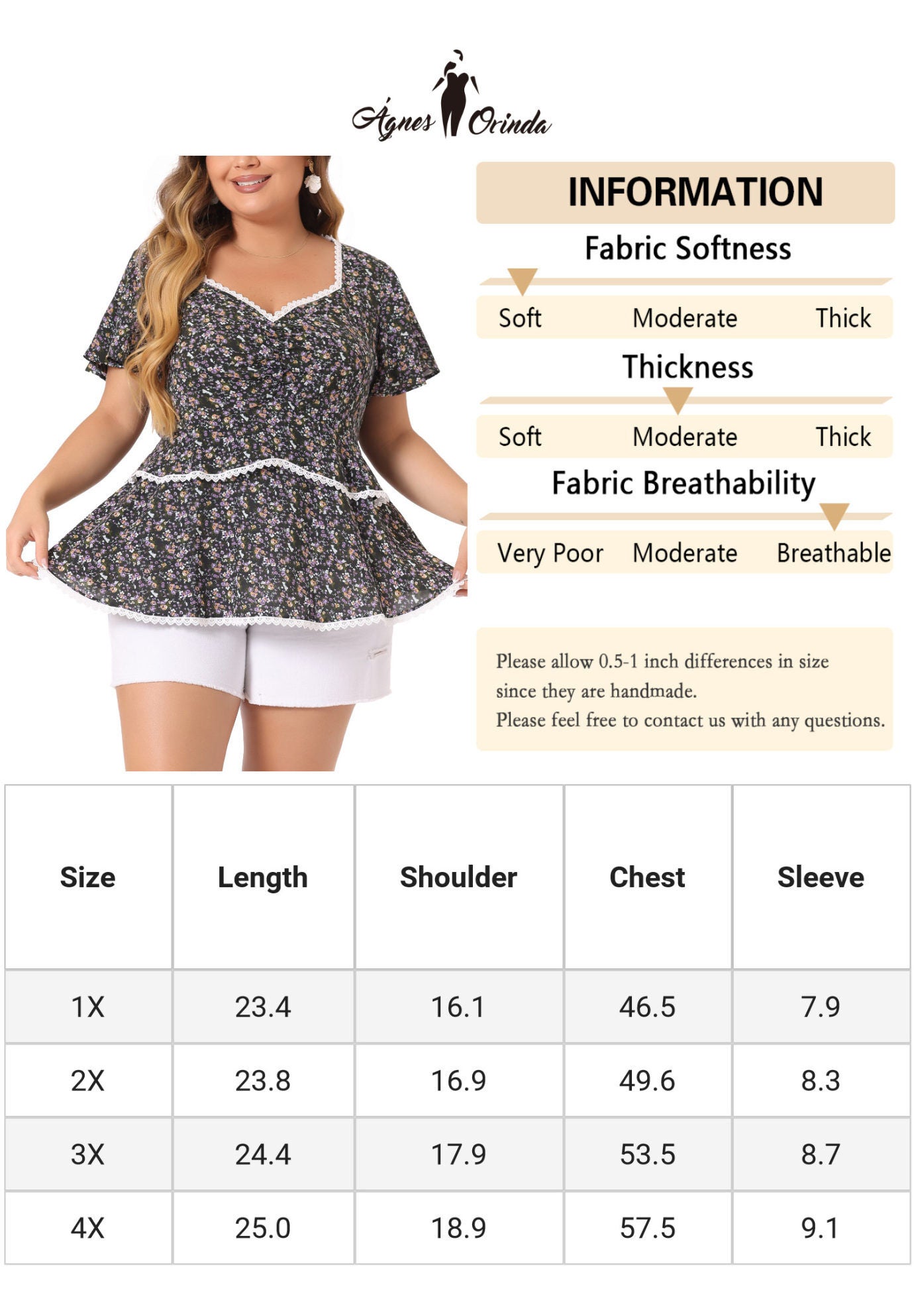 Floral Babydoll Sweetheart Ruffle Short Sleeve Top Tiered Blouse, Black / Black, alternate image number 4