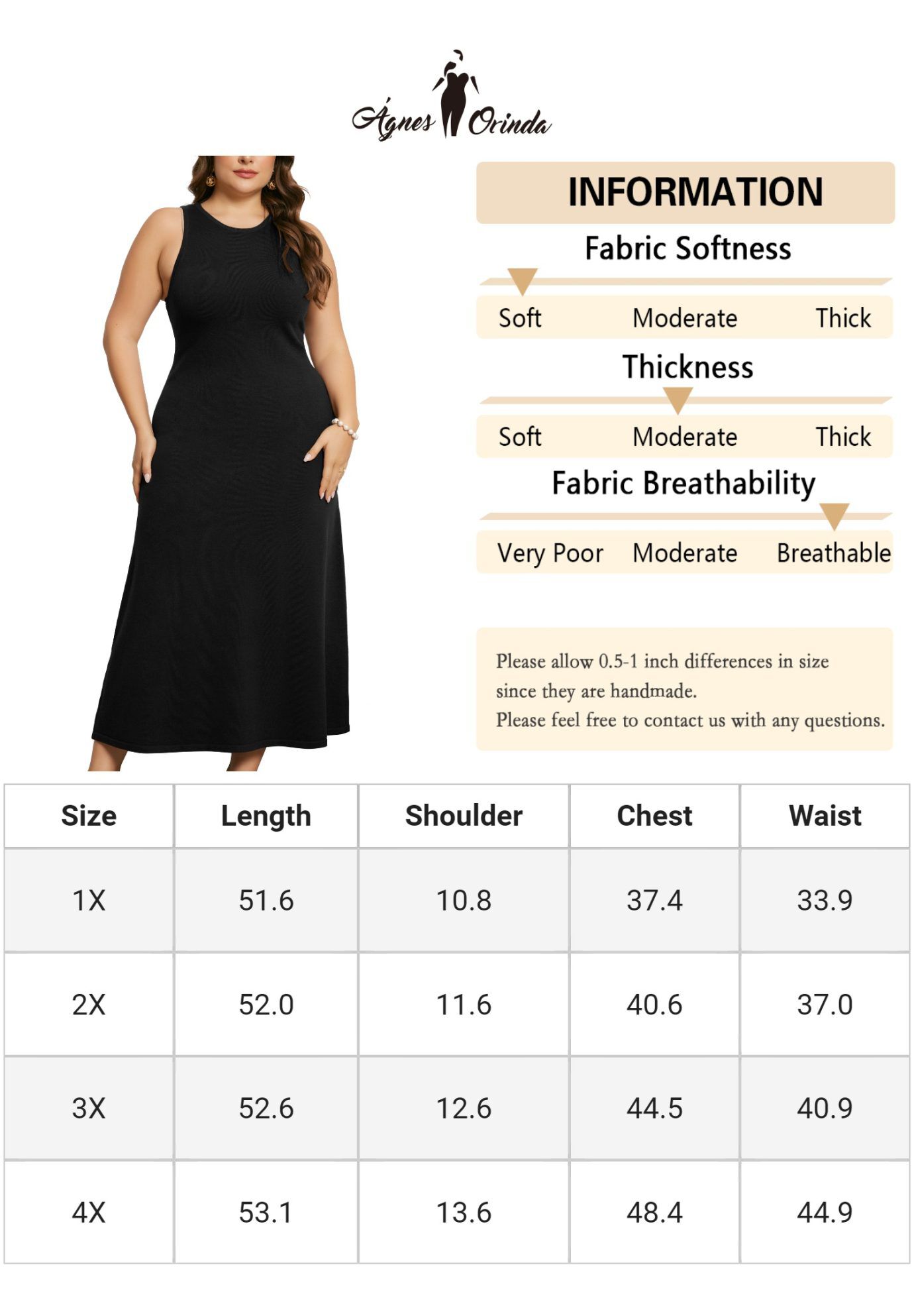 Crewneck Sleeveless Knit Casual Sweater Tank Dress, Black / Black, alternate image number 4